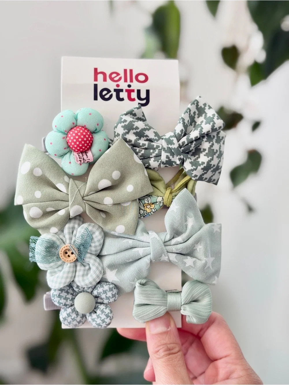 Pastel Floral & Bow Hair Clip Set - Pink, Lavender, Blue, Pink, Green, Yellow